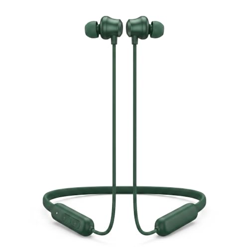 Image of Jesebang Z2 ANC Neckband Earphone Bluetooth with Active Noise Cancellation Fast Charging Deep Bass Magnetic Earbuds Noise Isolation Built-in Mic (Green) 354