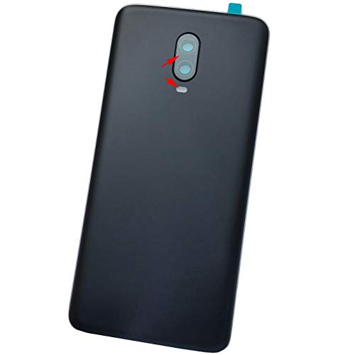 Ubrokeifixit Compatible Housing Back Glass Rear Door Cover Replacement with Camera Glass Lens/Flash for OnePlus 6T A6010 A6013 LTE 6.41