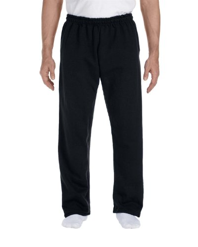 Gildan DryBlend Adult Open Bottom Pocketed Sweatpants, Black, X-Large