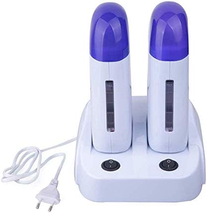 Nynelly Electric Portable Roll on wax Double Wax Cartridge Heater Roller Body Hair Removal with Heater Base for Personal & Professional Use Beauty Salon