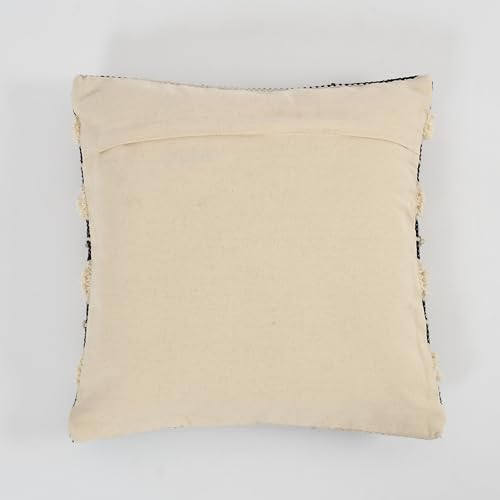Image of TIB Premium Boho Decorative Throw Cushion Covers, 16 x 16 cm, Set of 2, Cotton. (White Lines)-230 TC