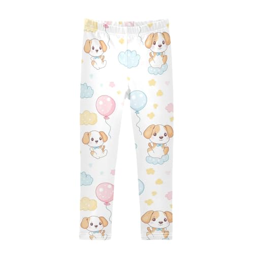 Dog Balloon Girls Leggings,Workout Leggings for Girls Toddler Athletic Legging Size for 3-10T