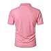 Ymosrh Polo Mens, Golf Tshirts Short Sleeve Summer Buttons Business Casual Collar T-Shirt Shirts for Men Tall Polos Tee (XL, Pink)