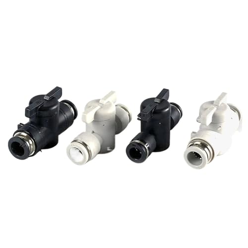 Válvula neumática de 6mm manual tipo interruptor giratorio push in negro 4