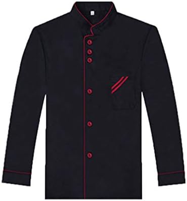 DOITOOL Long Sleeve Chef Jacket Unisex Catering Shirt Black Chef Clothes for Men Breathable Oil Proof Workwear for Bakery Hotel and Restaurant Kitchen size Xl