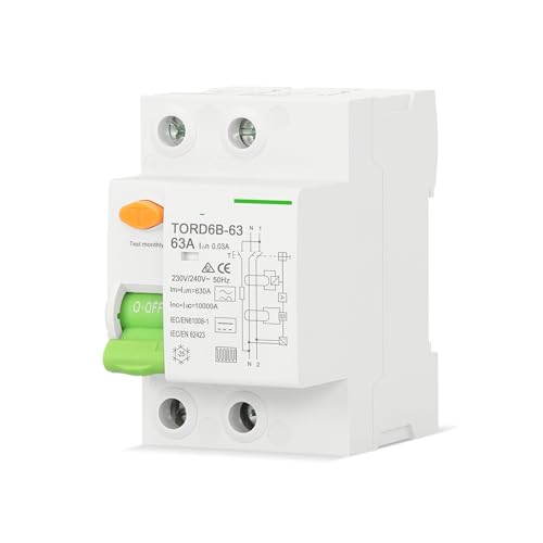 Interrupteur différentiel RCCB Type B 16A 4 pôles 30mA pour protection contre les courants continus