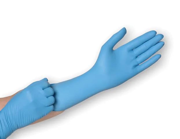 Guanti Nitrile senza polvere - Spedizione 24h - Monouso resistente senza polvere dispositivo medico ipoallergenico senza lattice | Medici chef, estetiste, tatuatori, uso alimentare (1000, S)