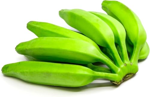 Fresh Burro Banana, Short Thick Variety, 4 lbs, Green, Seedless,