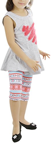 Image of ToBeInStyle Girl's Sleeveless Tank Top & Leggings 2 Piece Outfit Casual Dress Style Set