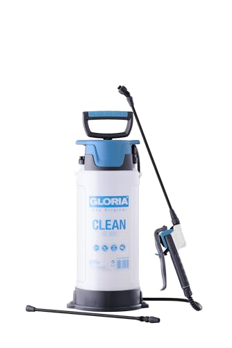 Gloria Drucksprüher CLEAN 500 | 5 L Profi Sprühgerät zur Reinigung | Für Säuren, Laugen & Reinigungsmittel (pH 2-12) | Inkl. Verlängerungslanze | EPDM-Dichtungen | Chemikalienbeständiger Pumpsprüher