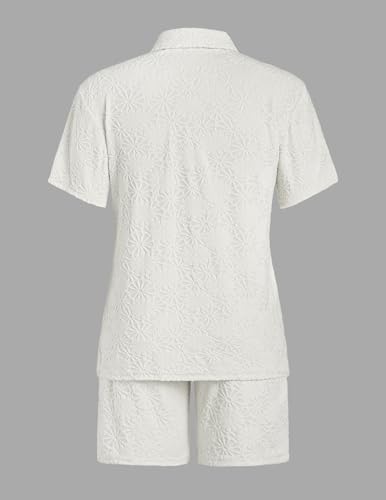Image of ZAFUL Men's 2 Pieces Sets Outfits Summer Beach Set Short Sleeve Button Down Zip Up Shirt And Short Sets