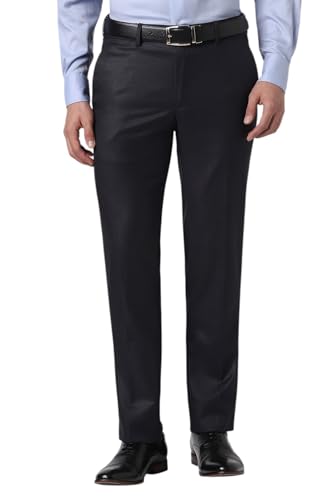 Image of Van Heusen Men's Fashion Formal Mid Rise Slim Fit Premium Formal Trousers | Superior Comfort | Auto-Flex Waist Band | Soft Touch