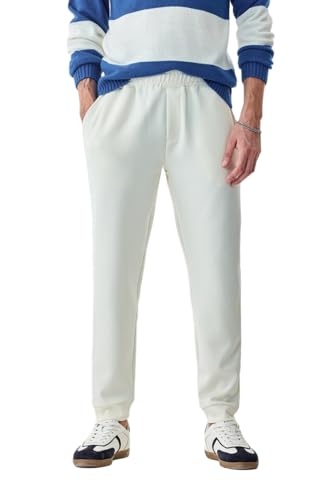 Image of SNITCH Men Track Pants | Relaxed Fit with Contrast Side Stripes & Zippered Pockets | Polyester Blend Fabric for Athletic & Street Wear | Stretchable & Comfortable Design