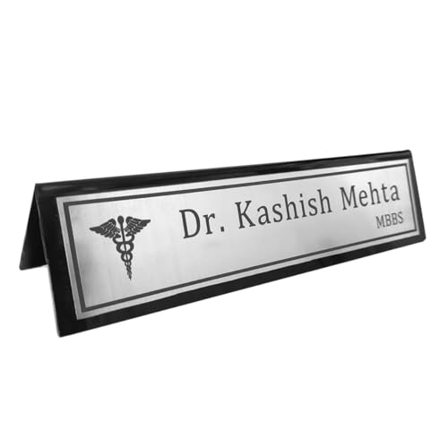 Personalized Acrylic Desk Name Plate Signage - Custom Office Name...