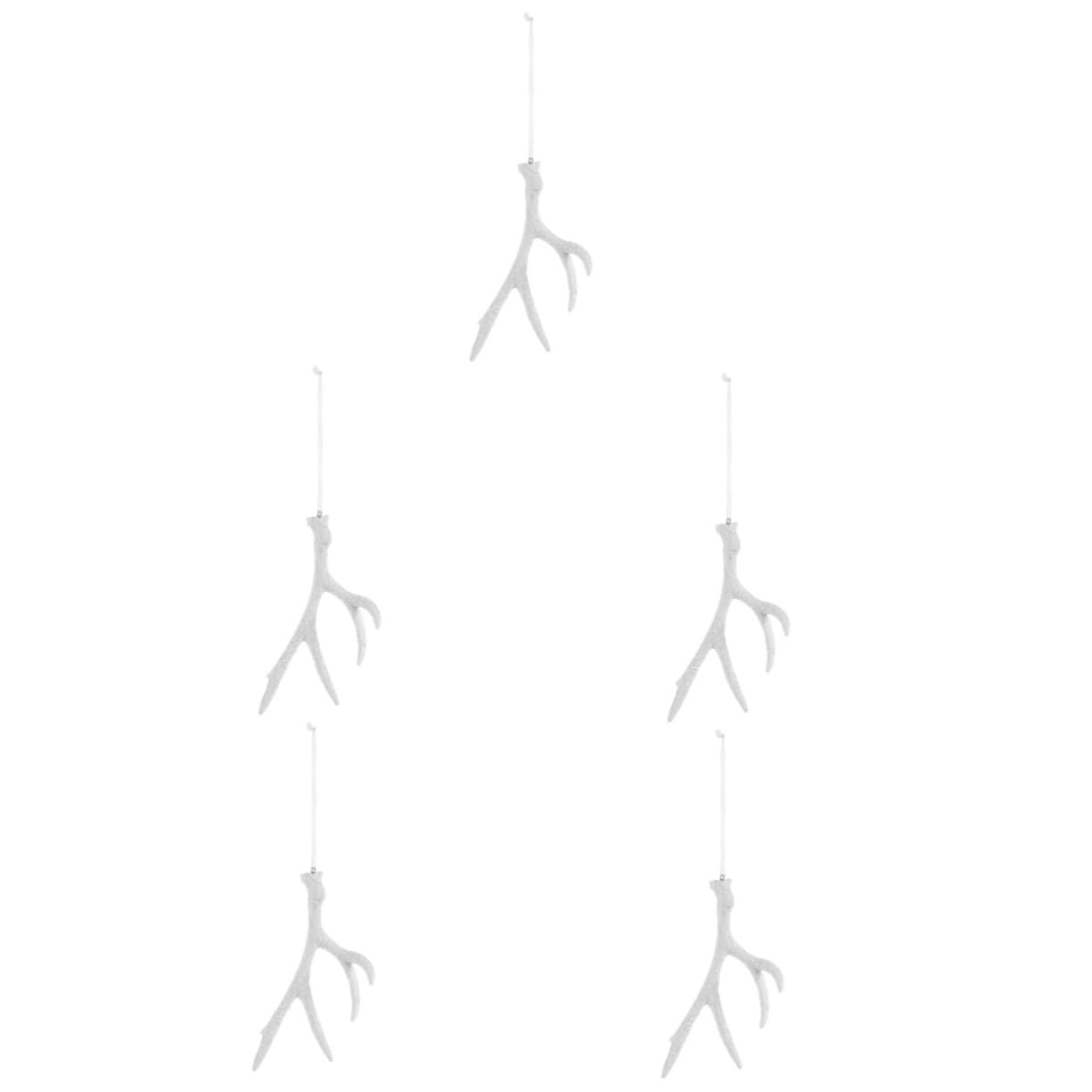 Ciieeo 5 Piezas Adornos navideños para el árbol Colgantes navideños Christmas Tree Cuernos de venado Adorno de árbol de Navidad de asta Ornamento decoración Adornos de asta de Navidad