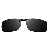 VEGOOS Clip on Sunglasses Over Prescription Glasses for Women Men Polarized Flip up Sunglasses with Case Black 59mm