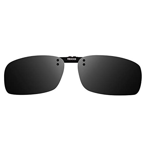VEGOOS Clip on Sunglasses Over Prescription Glasses for Women Men Polarized Flip up Sunglasses with Case Black 59mm