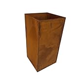 Bornhöft Pflanzkübel Metall Edelrost 25x25x50 cm – Rost Pflanzgefäß für Garten, Terrasse & Balkon – Moderner Blumentopf in Edelrost Optik – Wetterfester Pflanztopf