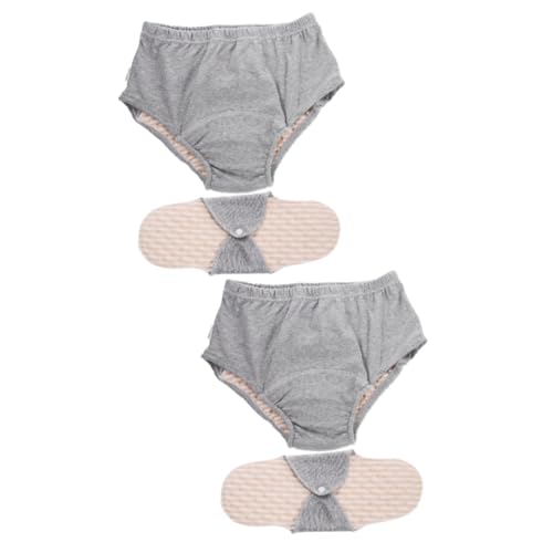 Didiseaon 2pcs Soft Breathable Washable Nappy Reusable Adult Diaper for Elderly Anti-Leak Incontinence Underwear