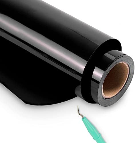 HTVRONT Black Heat Transfer Vinyl Roll - 12" x 25ft Black Iron on Vinyl, Clothing Heavy Duty Black HTV Vinyl, Easy to Cut & Weed