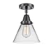 Innovations 447-1C-BK-G42 Transitional One Light Flush Mount from Franklin Restoration Collection in Black Finish,