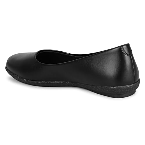 Image of DHANESHWAR Women's Ballet Flats Belly Shoes for Casual, Formal & Office Wear Ballerina | Comfortable Slip on Black Bellies for Women & Girls. 1 Pair