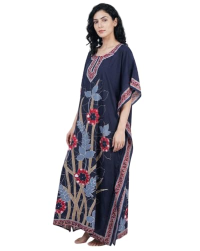 Image of Oussum Women Kaftan Plus Size Polyester Summer Lightweight Caftan Swimsuit Cover Ups Maxi African Mumu Lounge House Dress