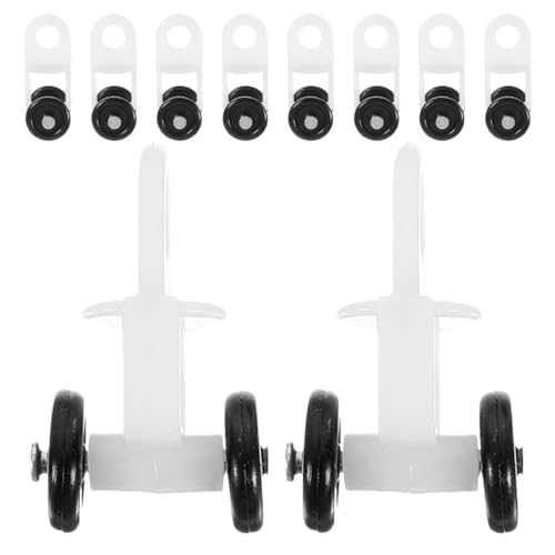Baluue 10 Poleas Silenciosas para Riel de Cortina de Plástico Mini Doble Curva con Nanorodamientos de Bolas Resistentes al Agua Deslizadores para Cortinas de Ducha y Ventanas Pack de