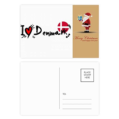 Cartes postales I Love Danemark lot de 20 avec inscription Love pour souvenirs