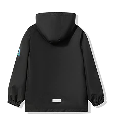 YoungSoul Boys Girls Waterproof Jackets Kids Lightweight Fleece Lined Raincoat with Detachable Hood