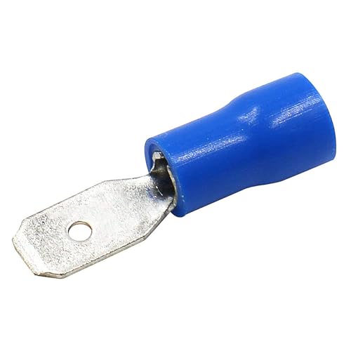 Baomain Blue Male Insulated Spade Wire Connector Electrical Crimp Terminal 0.187