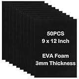 CertBuy Eva Foam Sheets 3mm, 50 Pack Black Craft Foam 3mm, 9 x 12 Inch Foam Sheets for Cosplay Costume, Halloween, Christmas, Costumes, Arts and Crafts Projects