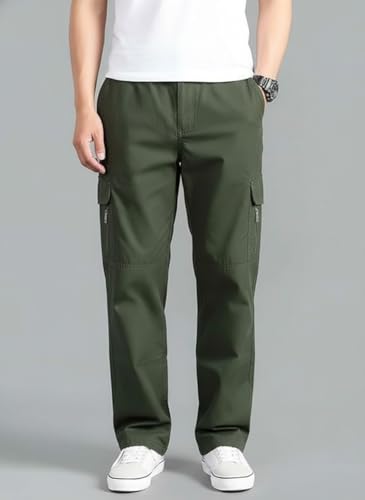 Image of DEELMO Men's Stylish Multi-Pocket Cargo Pants || Casual Fit Trousers || Stylish Cargo Trousers for Men || Men's Pants (MD506 01 04)