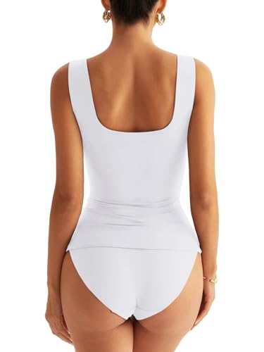 Women Sleeveless Boat Neck Tops Double Lined Backless Tank Tops Basic Fitted T Shirts 20252