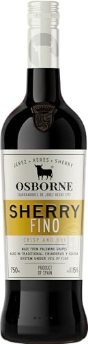 Osborne Sherry Fino Hochwertiger trockener Sherry hergestellt nach dem Solera-Verfahren aus Andalusien in Spanien mit 15% vol. (1 x 0 75l)