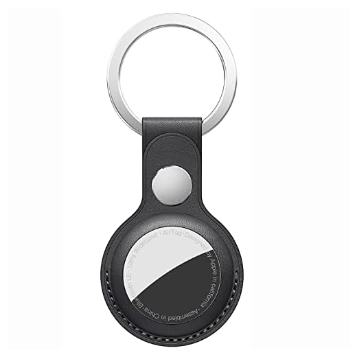 DamonLight Capa de couro para AirTag Finder, capa protetora antiarranhões com chaveiro compatível com AirTags 2021 (preto)