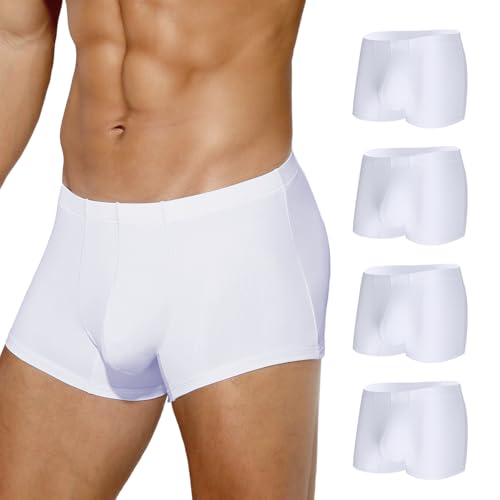 Arjen Kroos Mens Trunks Underwear, White Boxer Briefs for Men, Breathable Moisture Wicking Sexy...