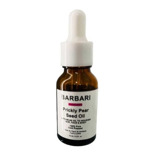 BARBARI Prickly Pear Oil 15ml– Hydrating & Revitalizing Face, Hair & Body | Luxury Generally Used on Face, Supports Skin Elasticity & Radiance, Multi-Purpose (Pack of 1)