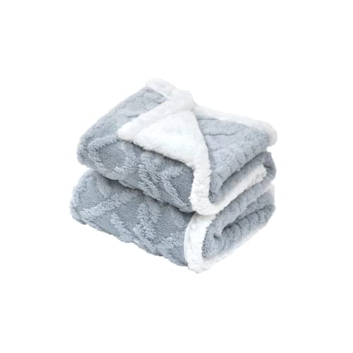 Image of Cokouchyi Baby Blanket, 3D Soft and Fuzzy Sherpa Baby Blanket, Receiving Blanket for Toddler, Baby Boys and Girls, Reversible Fluffy Warm Blanket for Crib, Stroller, Nap, Outdoor(Gray, 30"x40")