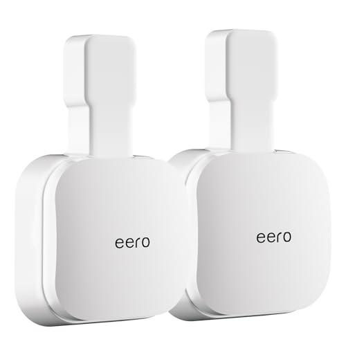 Outlet Wall Mount Holder Compatible with eero Pro 6e/Pro 6 Mesh Wi-Fi System Built-in Cable Management No Messy Wires Space-Saving (2 Pack)