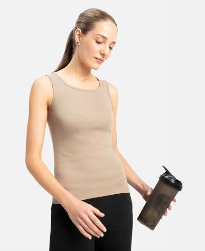 Image of Jockey A113 Women's Super Combed Cotton Rib Fabric Slim Fit Solid Tank Top