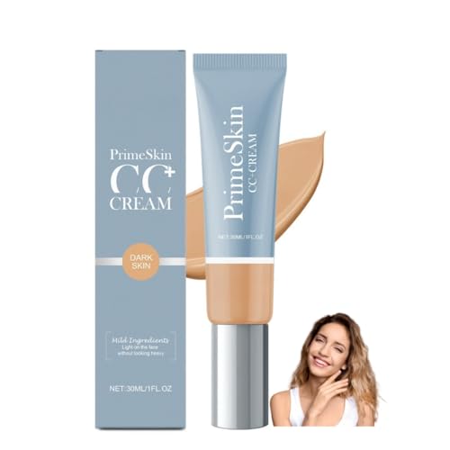Base de Maquillaje Correctora - Maquillaje Ligero, No Comedogénico, de Cobertura Total para Piel Grasa y Sensible, Acabado Natural para Uso Diario y Ocasiones Especiales (Piel Oscura, 1)