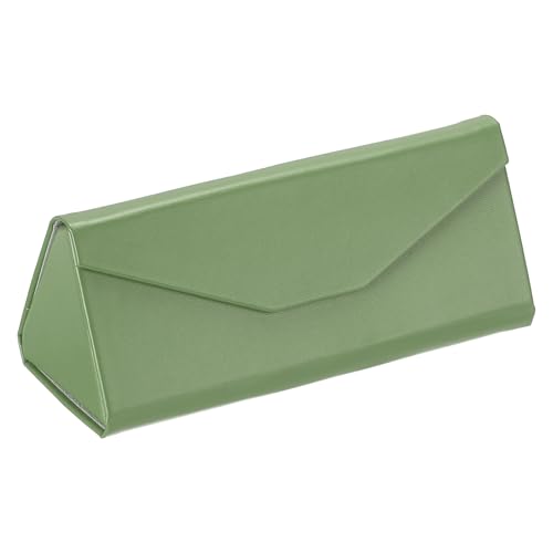Image of PATIKIL Foldable Glasses Case, Triangle Magnetic Sunglasses Organizer Case PU Leather Hard Eyeglass Case (1 Pcs)