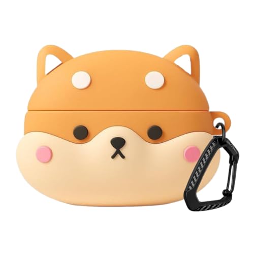 Image of Silicone Case Cover for Oppo Enco Buds 3Pro Plus,Anti Slip, Dust Proof,Precise Cutout with Premium Carabiner (Shiba Dog)