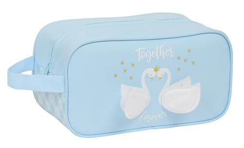 Glowlab CISNES - Zapatillero Mediano, Multiusos, Portatodo, Deporte, Extraescolares, Fútbol, Cómodo y Versátil, 29x14x15 cm, Color Azul Claro