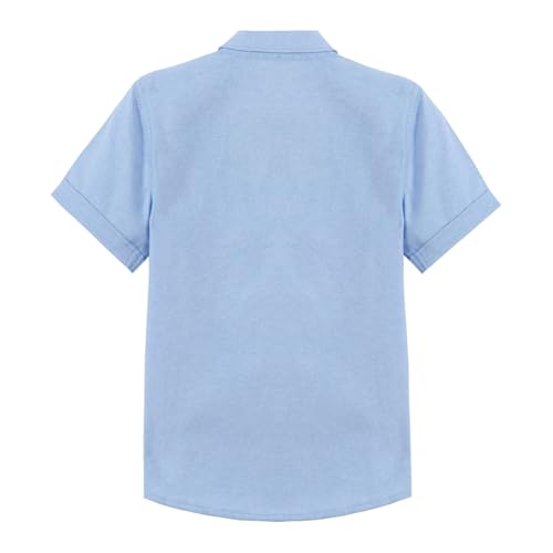Mud Kingdom Boys Shirt Short Sleeve Oxford Summer Fashion Casual Button-Down Plain Shirts2