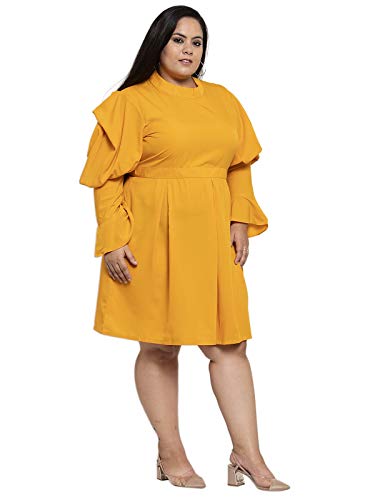 Image of Flambeur Women's Crepe Fit and Flare Knee-Length Dress