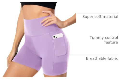 Image of FULLSOFT High Waisted Biker Shorts for Women-5 inch Tummy Control Fitness Athletic Workout Running Yoga Gym Shorts