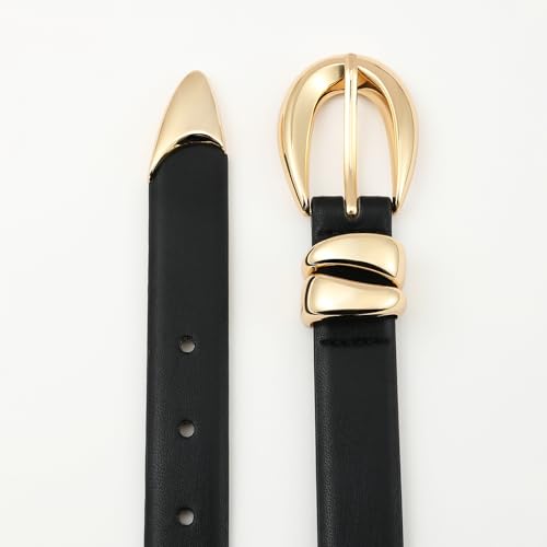 Fashion Black Belt with Gold Buckle Women Belts for Jeans Stylish Leather Belts for Women3