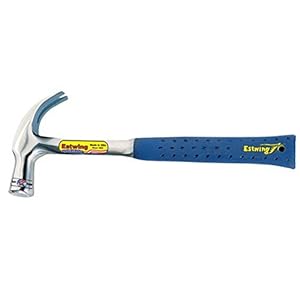 Estwing ESTE328C E3/28C 24oz English Pattern Curved Claw Hammer, Smooth Face, Shock Reduction Grip